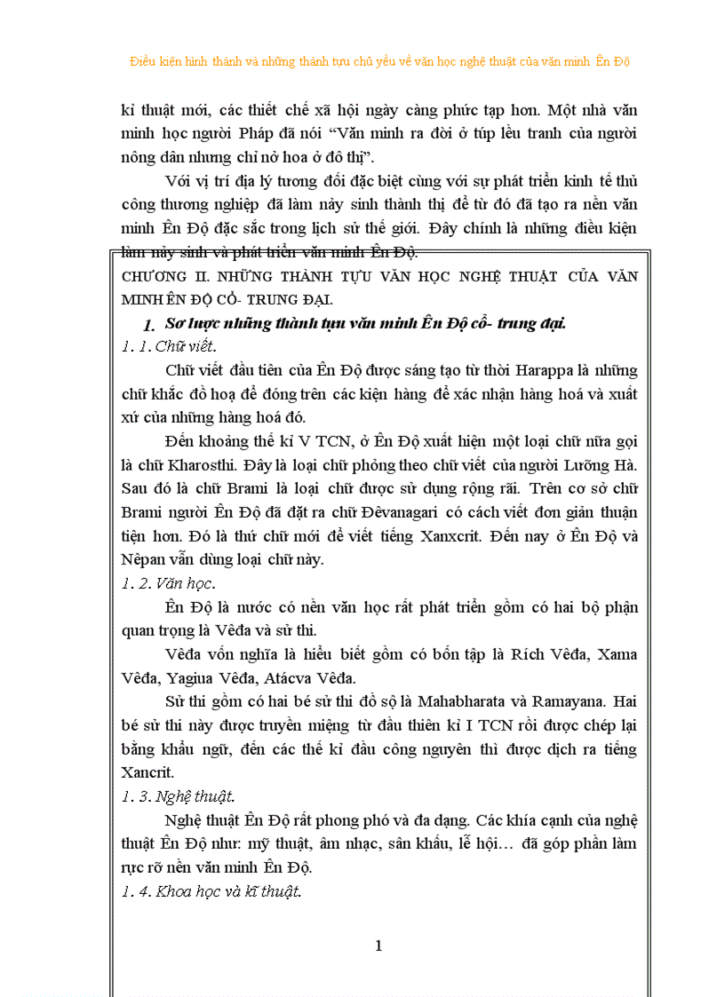 image for page Điều kiện hình thành và những thành tựu chủ yếu về văn học nghệ thuật của văn minh ấn Độ 1