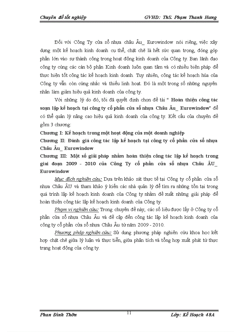 image for page Hoàn thiện công tác soạn lập kế hoạch tại công ty cổ phẩn cửa sổ nhựa Châu Âu Eurowindow