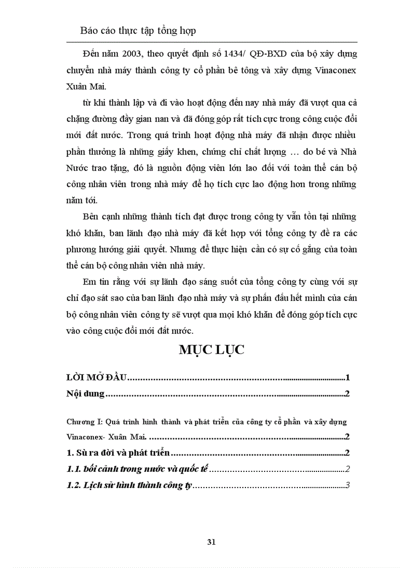 image for page Thực trạng của hoạt động của công ty cổ phần và xây dựng Vinaconex Xuân Mai