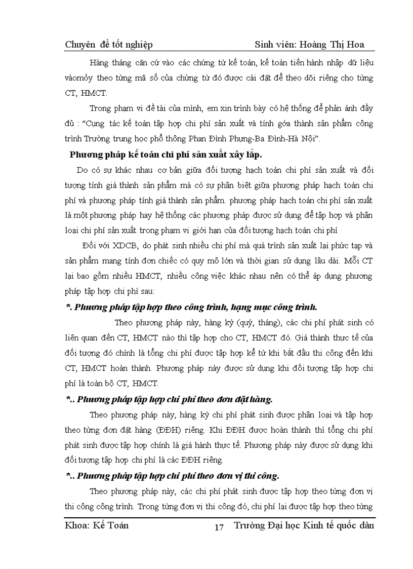 image for page Kế toán chi phí sản xuất và tính giá thành sản phẩm xây lắp tại Công ty cổ phần Thiết kế và Giám sát Xây dựng Hà Nội 1