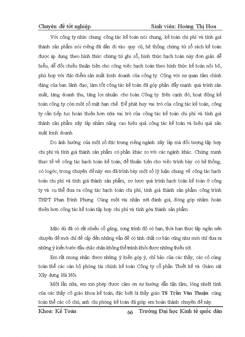 image for page Kế toán chi phí sản xuất và tính giá thành sản phẩm xây lắp tại Công ty cổ phần Thiết kế và Giám sát Xây dựng Hà Nội 1