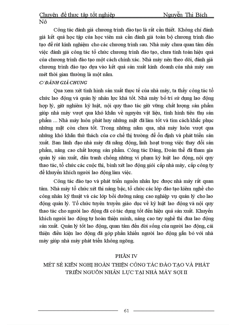 image for page Đào tạo và phát triển nguồn nhân lực tại Nhà máy sợi II 1