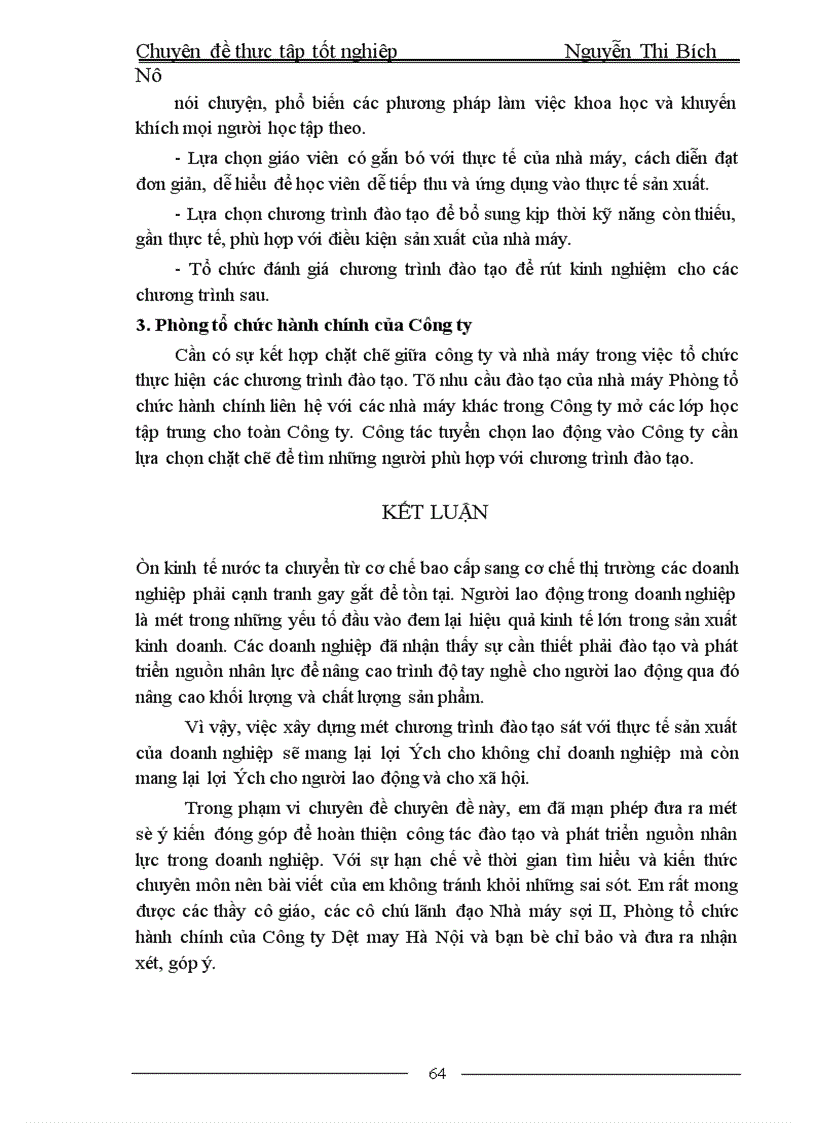 image for page Đào tạo và phát triển nguồn nhân lực tại Nhà máy sợi II 1