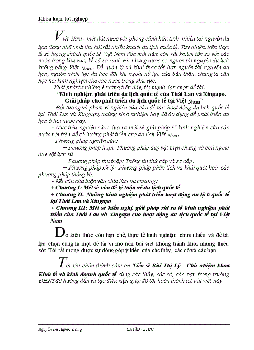 image for page Kinh nghiệm phát triển du lịch quốc tế của Thái Lan và Xingapo Giải pháp cho phát triển du lịch quốc tế tại Việt Nam 1