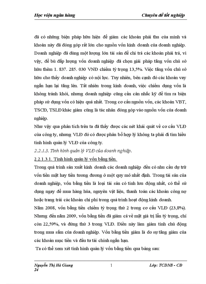 image for page Vốn lưu động và một số biện pháp nhằm nâng cao hiệu quả sử dụng vốn lưu động tại công ty cổ phần lương thực Đông Bắc 1