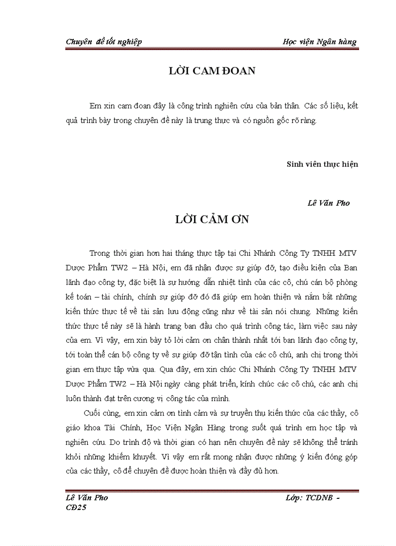 image for page Giải pháp nâng cao hiệu quả sử dụng tài sản lưu động tại Chi Nhánh Công Ty TNHH MTV Dược Phẩm TW2 Hà Nội