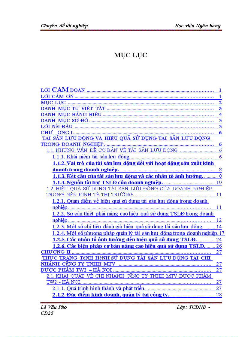 image for page Giải pháp nâng cao hiệu quả sử dụng tài sản lưu động tại Chi Nhánh Công Ty TNHH MTV Dược Phẩm TW2 Hà Nội