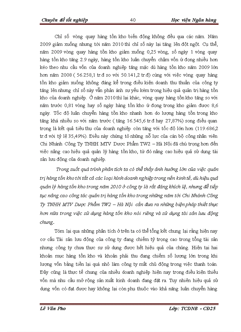 image for page Giải pháp nâng cao hiệu quả sử dụng tài sản lưu động tại Chi Nhánh Công Ty TNHH MTV Dược Phẩm TW2 Hà Nội