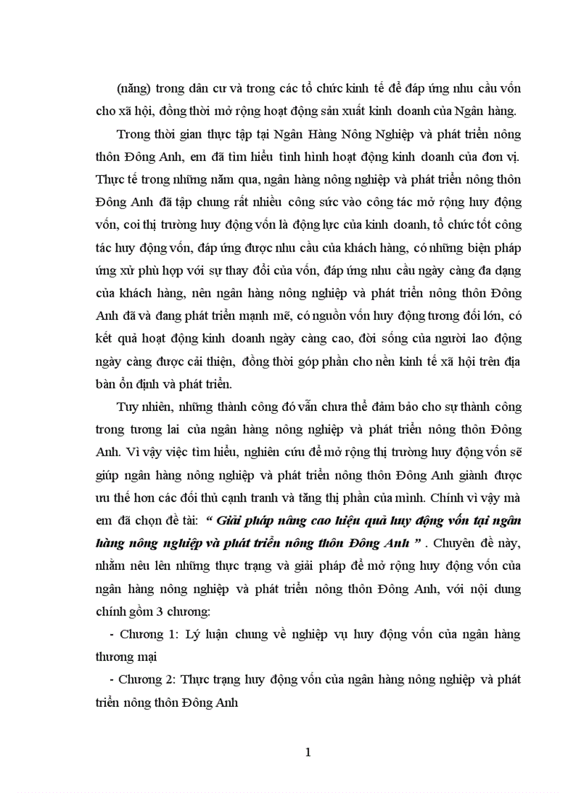 image for page Giải pháp nâng cao hiệu quả huy động vốn tại ngân hàng nông nghiệp và phát triển nông thôn Đông Anh 1