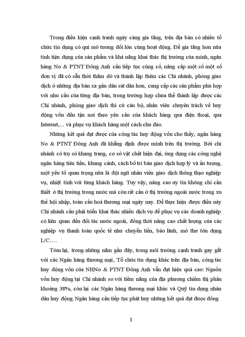 image for page Giải pháp nâng cao hiệu quả huy động vốn tại ngân hàng nông nghiệp và phát triển nông thôn Đông Anh 1