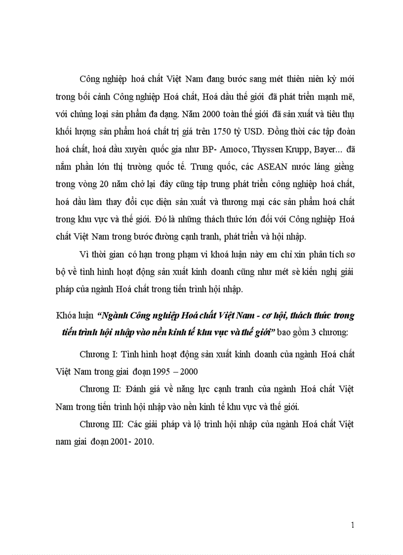 image for page Các Giải pháp và lộ trình hội nhập của ngành hoá chất việt nam