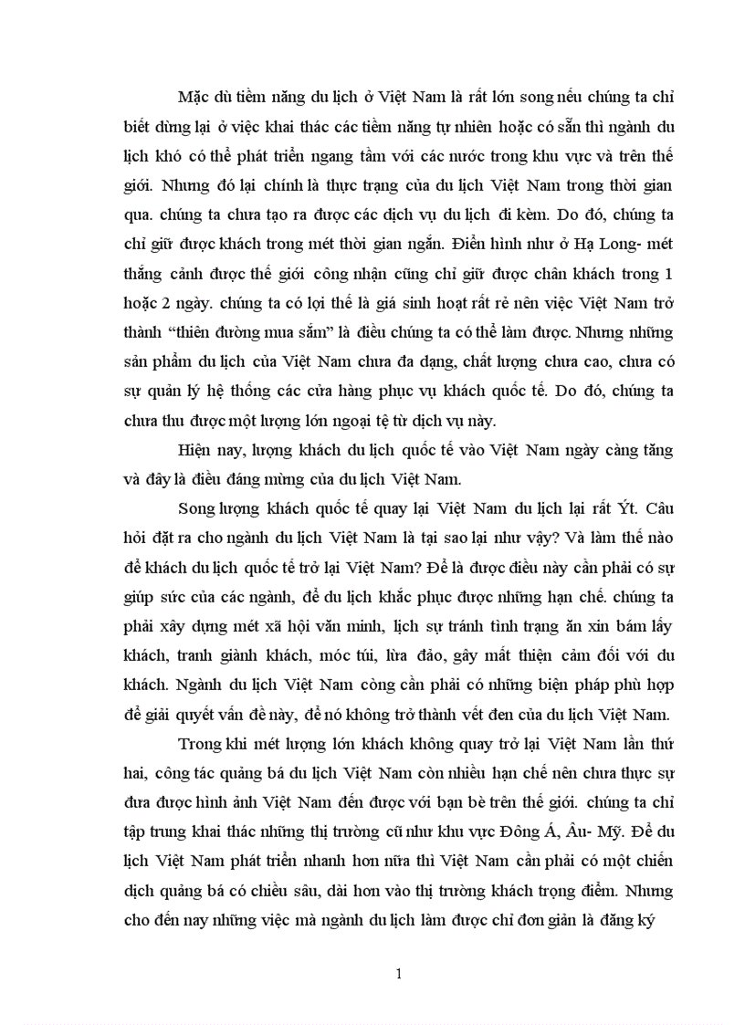 image for page Những nhận thức cơ bản về du lịch thực trạng và giải pháp phát triển du lịch nước ta 1