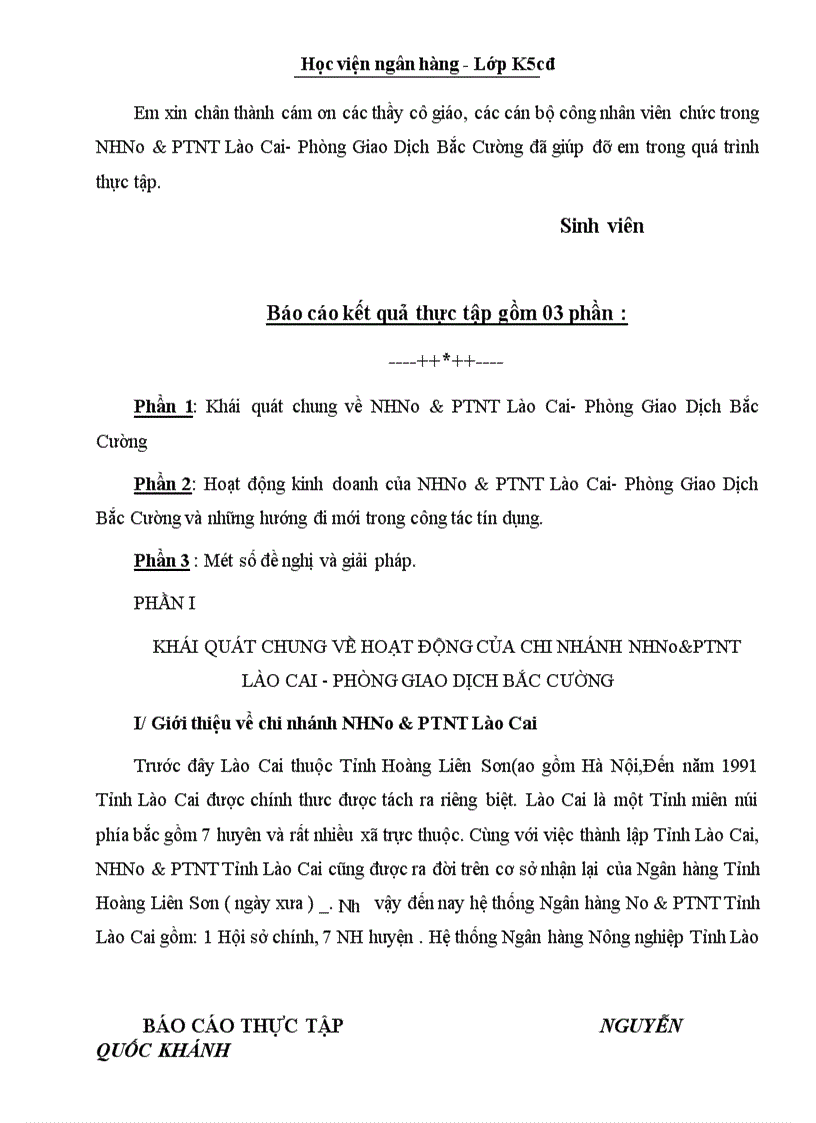 image for page Báo cáo thưc tập tại NHNo PTNT Lào Cai Phòng Giao Dịch Bắc Cường