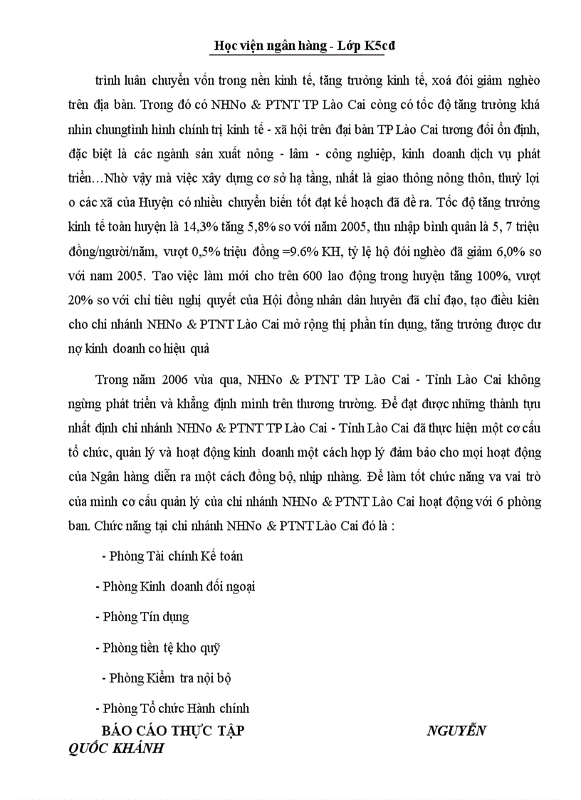 image for page Báo cáo thưc tập tại NHNo PTNT Lào Cai Phòng Giao Dịch Bắc Cường