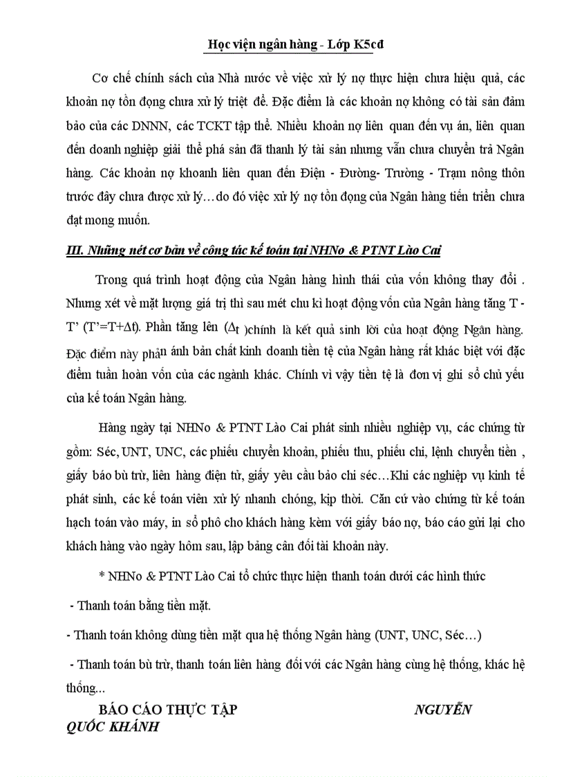 image for page Báo cáo thưc tập tại NHNo PTNT Lào Cai Phòng Giao Dịch Bắc Cường