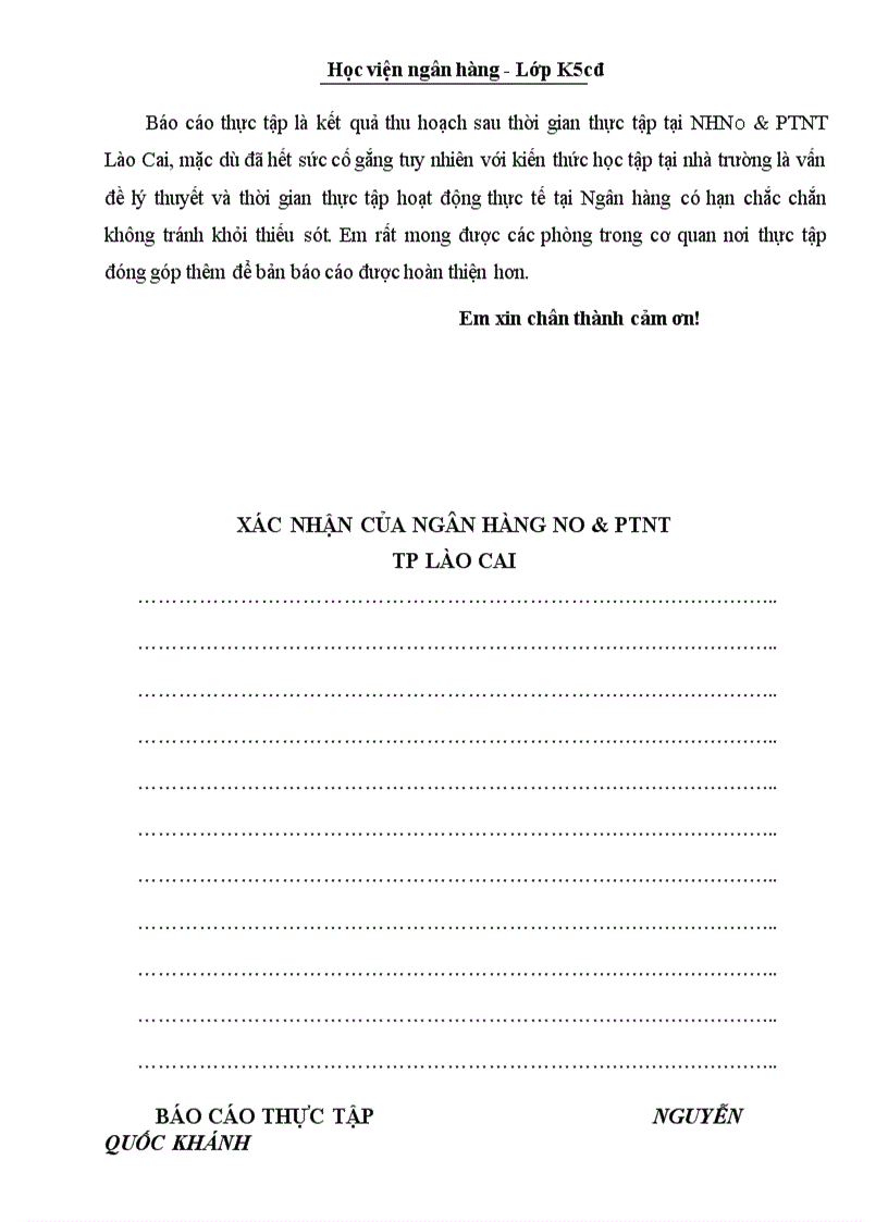 image for page Báo cáo thưc tập tại NHNo PTNT Lào Cai Phòng Giao Dịch Bắc Cường