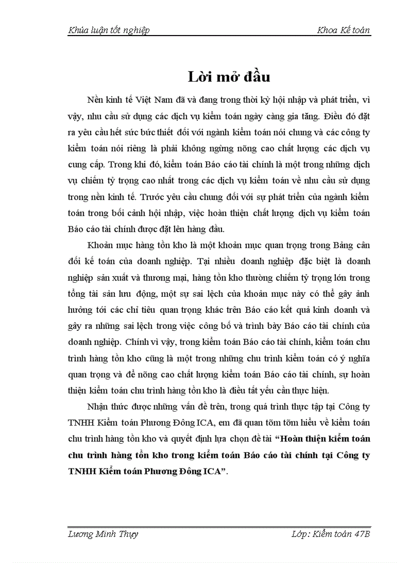 image for page Hoàn thiện kiểm toán chu trình hàng tồn kho trong kiểm toán Báo cáo tài chính tại Công ty TNHH Kiểm toán Phương Đông ICA