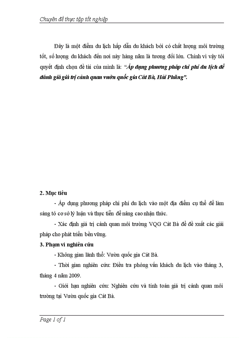 image for page Áp dụng phương pháp chi phí du lịch để đánh giá giá trị cảnh quan vườn quốc gia Cát Bà Hải Phòng