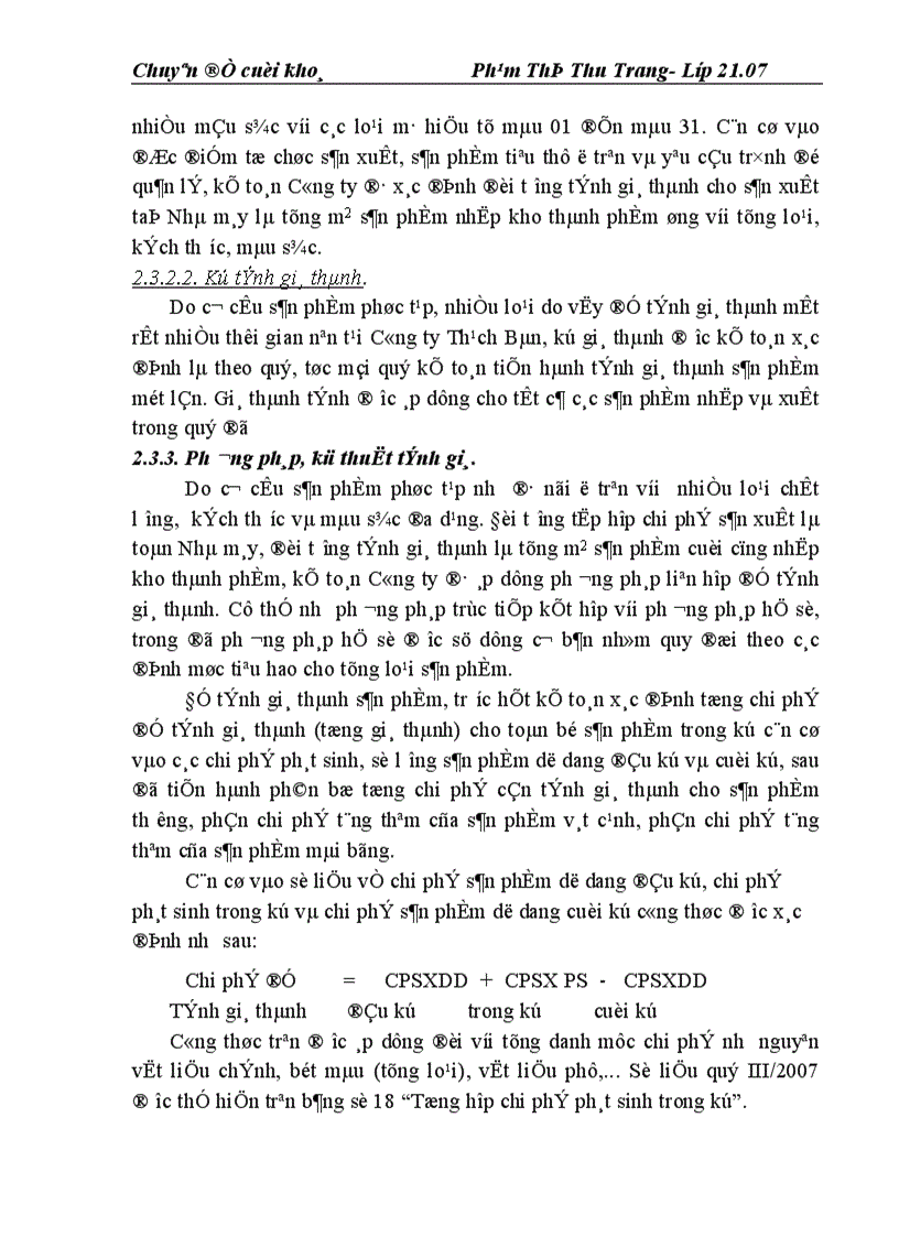 image for page Kế toán chi phí sản xuất và tính giá thành sản phẩm ở Công ty Thạch Bàn 1