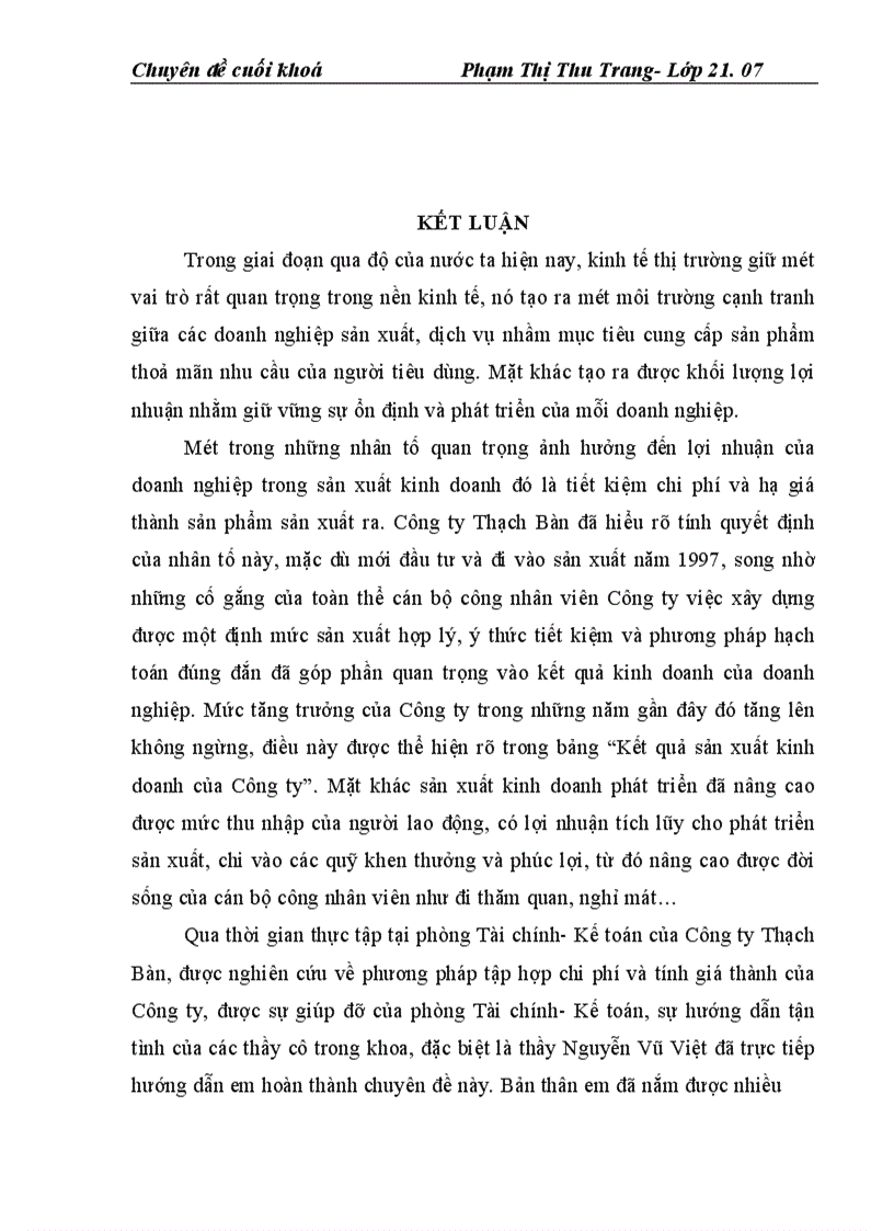 image for page Kế toán chi phí sản xuất và tính giá thành sản phẩm ở Công ty Thạch Bàn 1