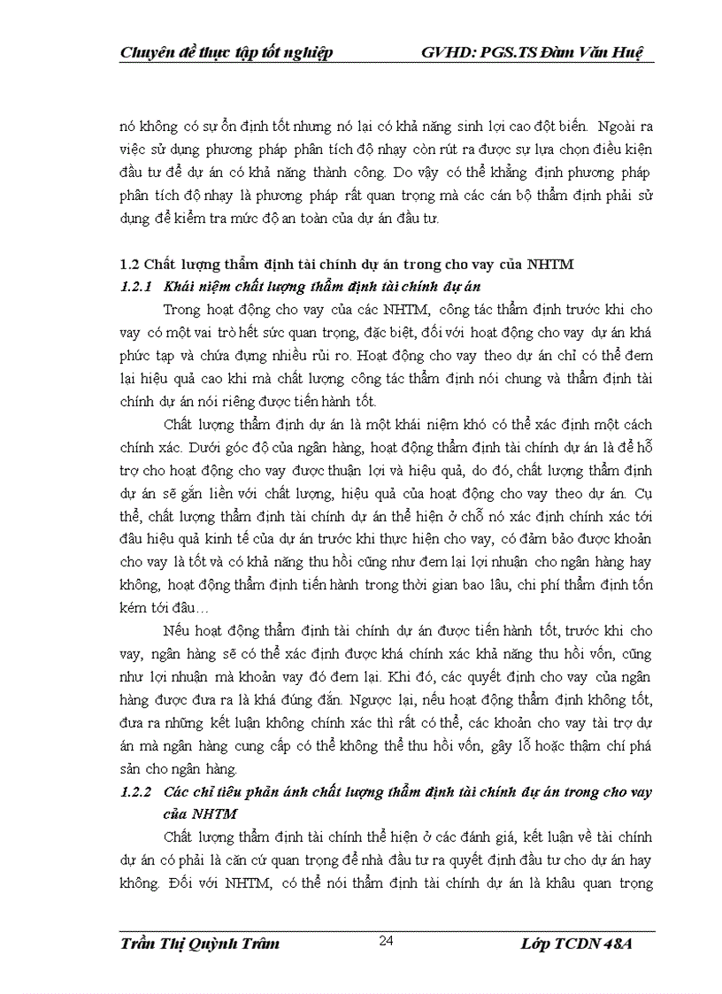 image for page Nâng cao chất lượng thẩm định tài chính dự án trong cho vay tại Ngân hàng TMCP Kỹ thương Việt Nam Chi nhánh Hà Nội