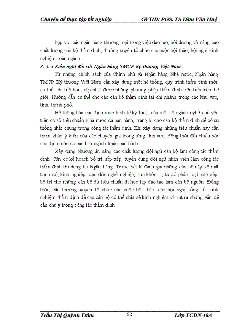 image for page Nâng cao chất lượng thẩm định tài chính dự án trong cho vay tại Ngân hàng TMCP Kỹ thương Việt Nam Chi nhánh Hà Nội