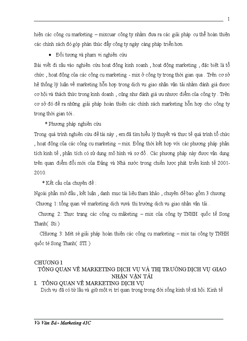 image for page Một số giải pháp nhằm hoàn thiện các công cụ marketing mix ở công ty TNHH quốc tế Song Thanh STI 1