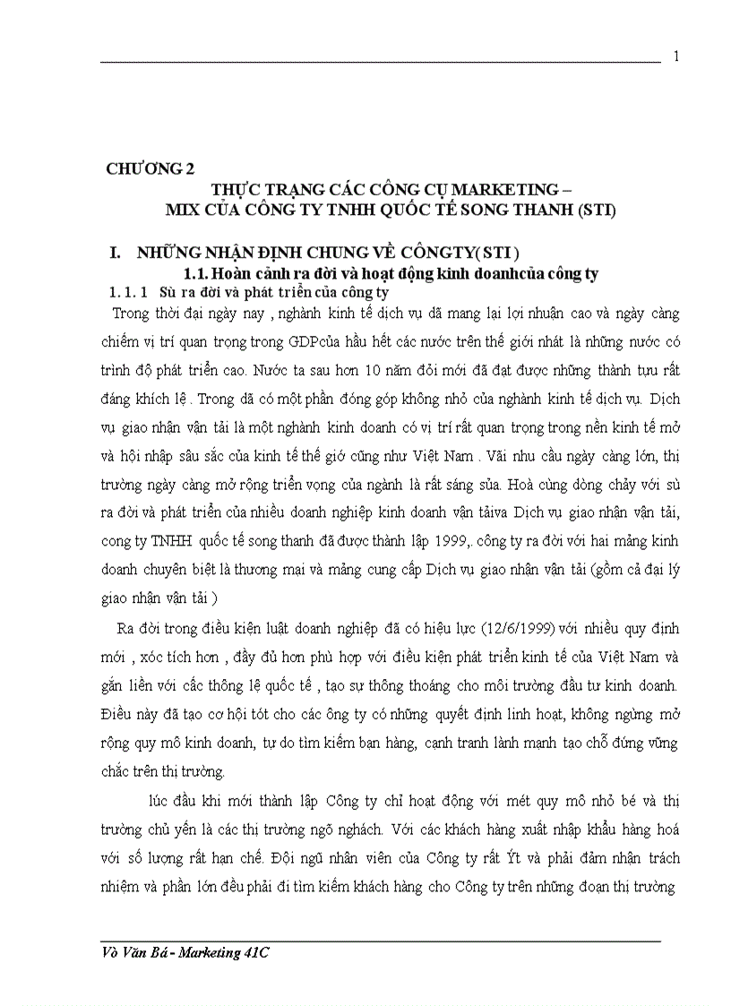 image for page Một số giải pháp nhằm hoàn thiện các công cụ marketing mix ở công ty TNHH quốc tế Song Thanh STI 1