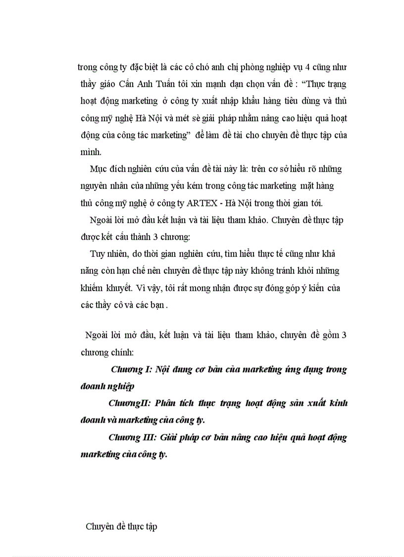 image for page Thực trạng hoạt động marketing ở công ty xuất nhập khẩu hàng tiêu dùng và thủ công mỹ nghệ Hà Nội và một số giải pháp nhằm nâng cao hiệu quả hoạt động của công tác marketing 1