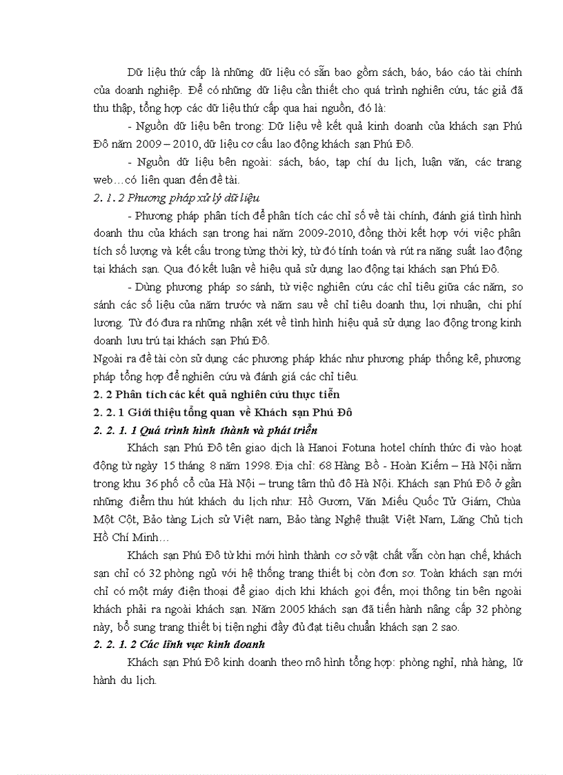 image for page Giải pháp nâng cao hiệu quả sử dụng lao động trong kinh doanh lưu trú tại khách sạn Phú Đô