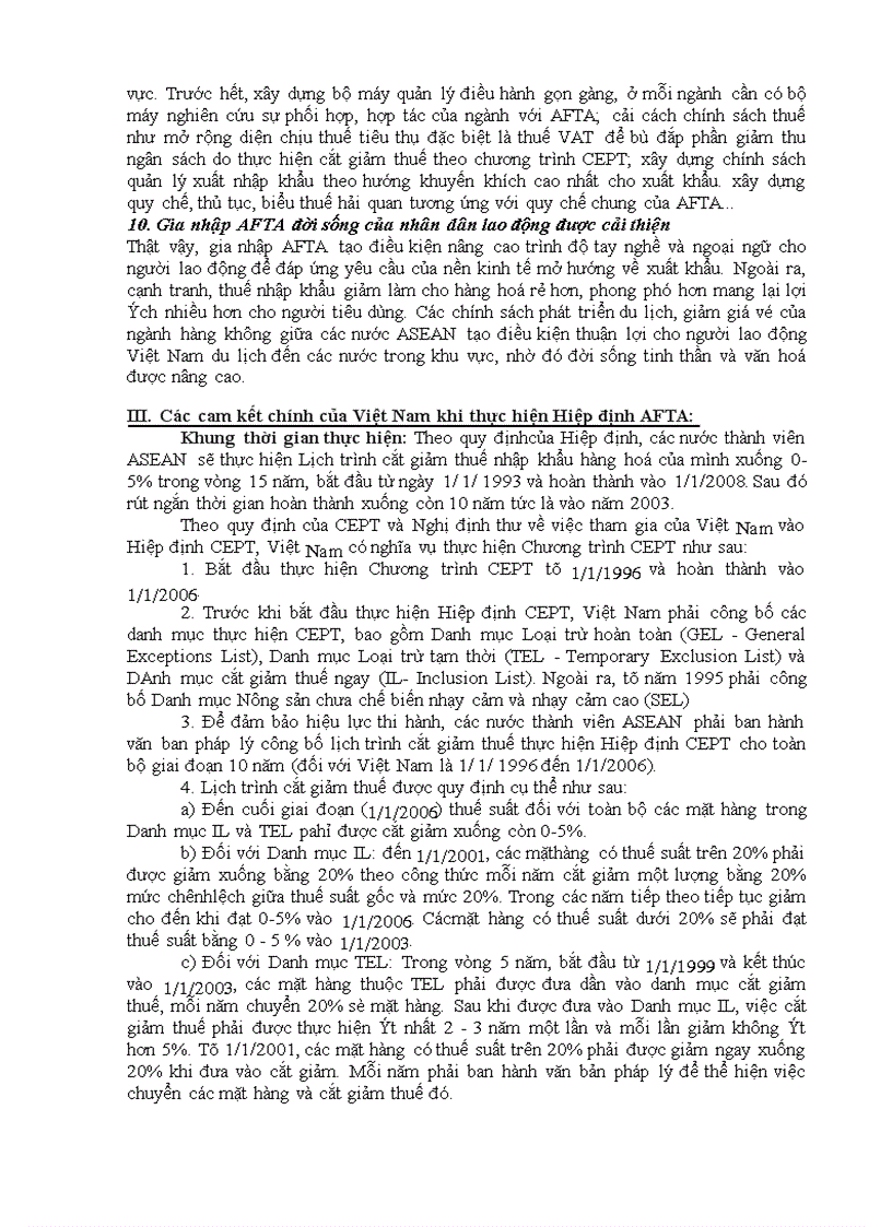 image for page Doanh nghiệp Việt Nam trong tiến trình thực hiện AFTA và khả năng đẩy nhanh thực hiện các cam kết
