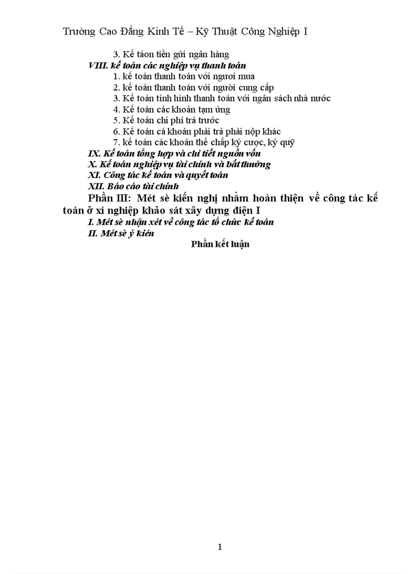 image for page Thực trạng công tác hạch toán kế toán ở xí nghiệp khảo sát xây dựng điện I