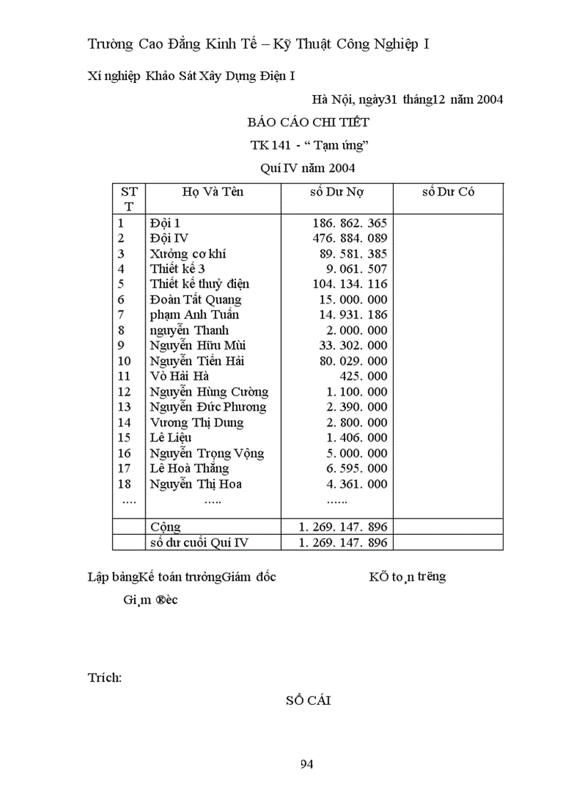 image for page Thực trạng công tác hạch toán kế toán ở xí nghiệp khảo sát xây dựng điện I