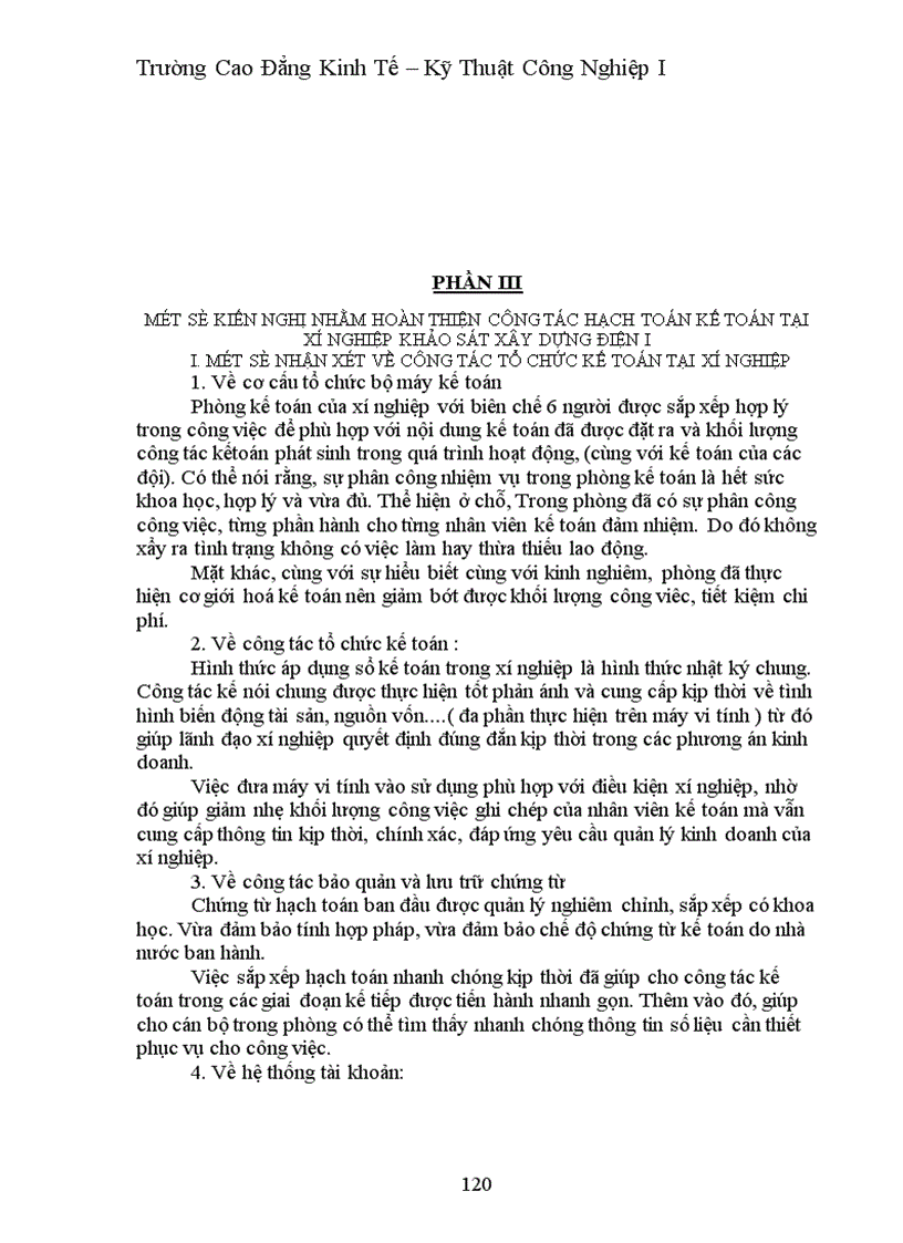 image for page Thực trạng công tác hạch toán kế toán ở xí nghiệp khảo sát xây dựng điện I