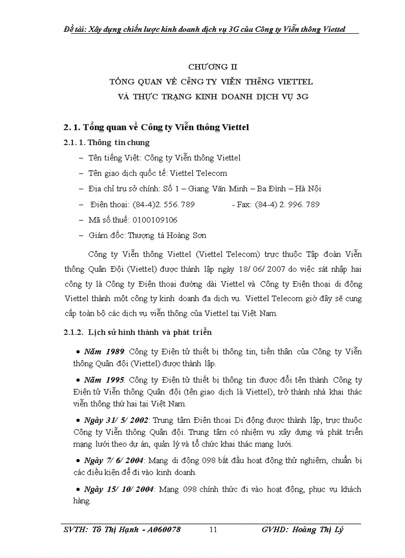 image for page Xây dựng chiến lược kinh doanh dịch vụ 3G của Công ty Viễn thông Viettel