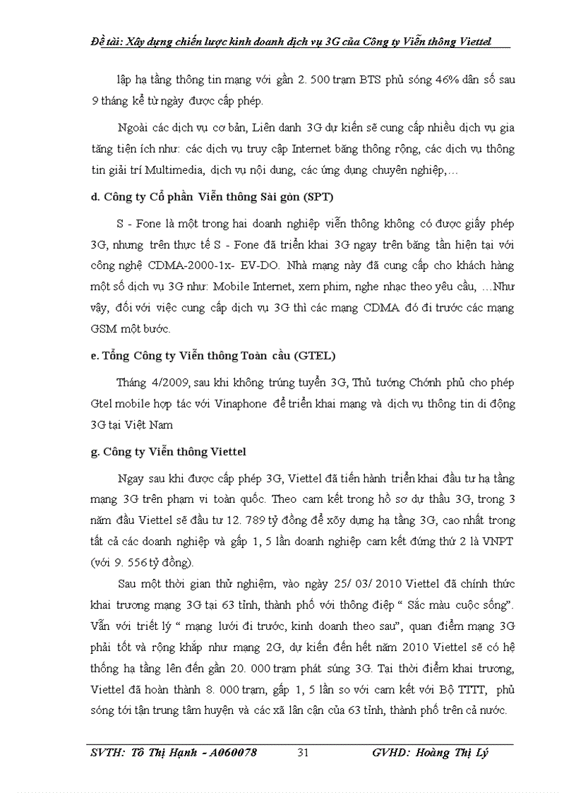 image for page Xây dựng chiến lược kinh doanh dịch vụ 3G của Công ty Viễn thông Viettel