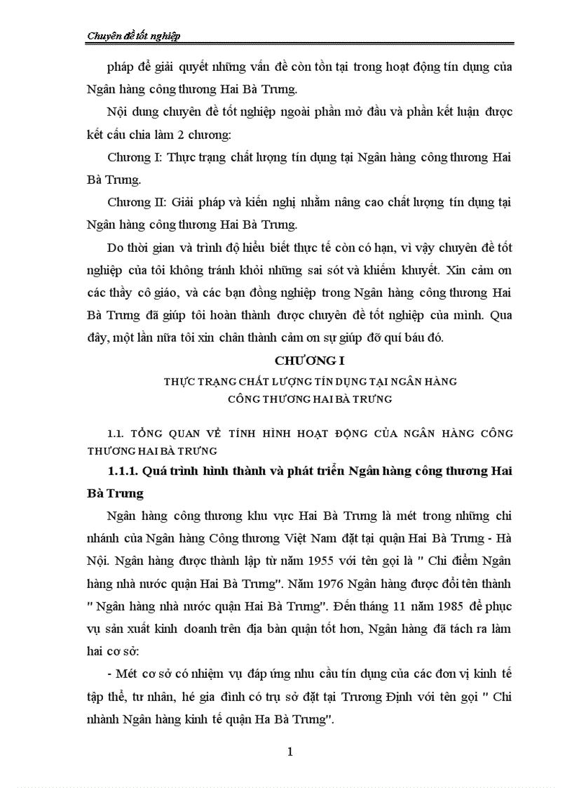 image for page Giải pháp nhằm nâng cao chất lượng tín dụng tại chi nhánh Ngân hàng công thương Hai Bà Trưng 1