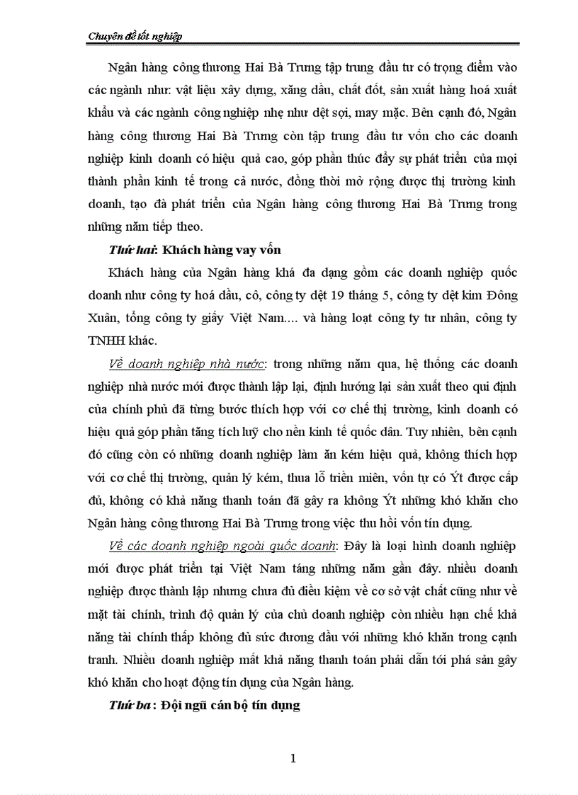 image for page Giải pháp nhằm nâng cao chất lượng tín dụng tại chi nhánh Ngân hàng công thương Hai Bà Trưng 1