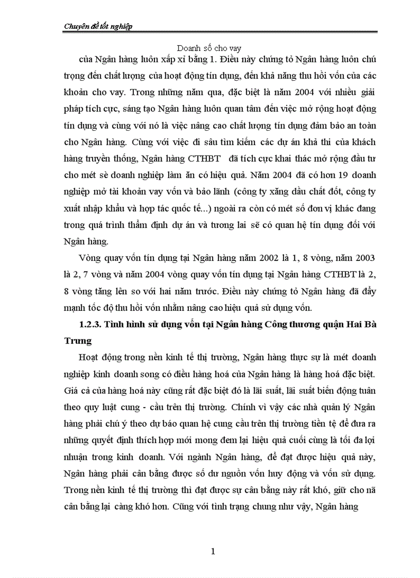 image for page Giải pháp nhằm nâng cao chất lượng tín dụng tại chi nhánh Ngân hàng công thương Hai Bà Trưng 1