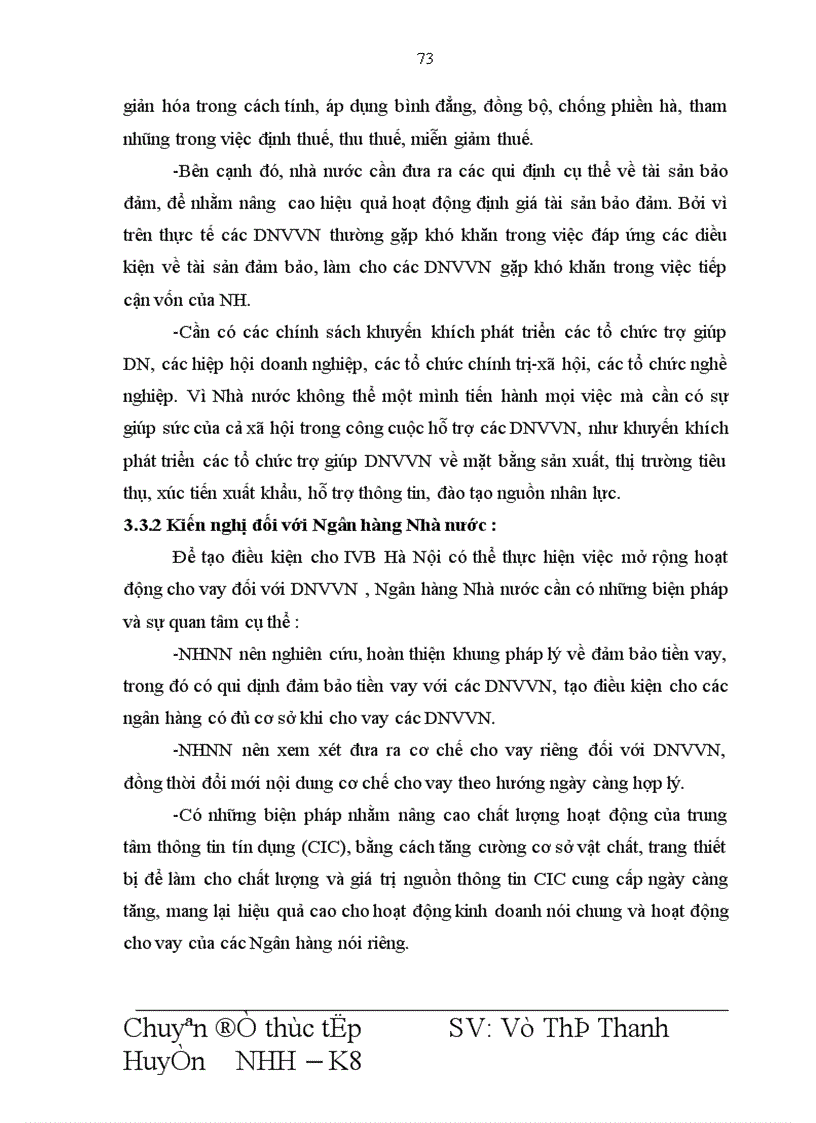 image for page Giải pháp mở rộng hoạt động cho vay đối với DNVVN tại Ngân hàng Indovina Chi nhánh Hà Nội 1