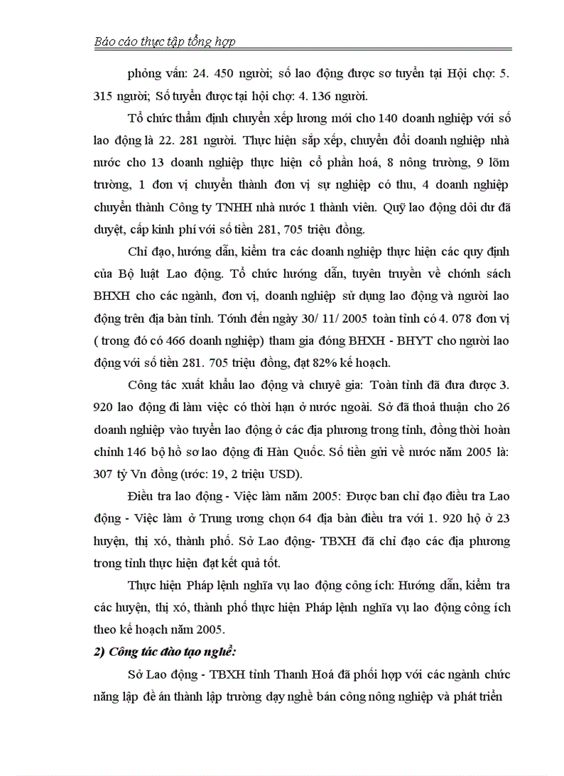 image for page Các kết quả thực hiện của Ngành Lao động TBXH năm 2005 1