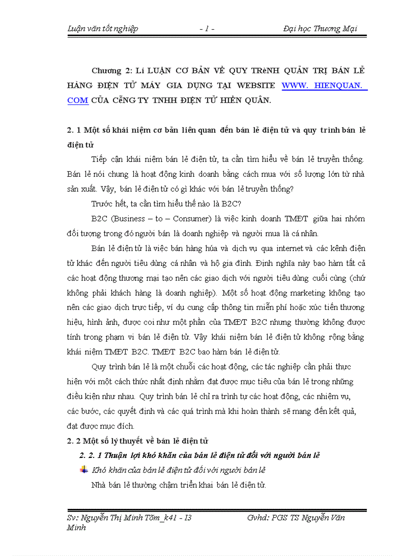 image for page Hoàn thiện quy trình quản trị bán lẻ hàng điện máy gia dụng tại website www hienquan com của công ty TNHH Điện tử Hiền Quân