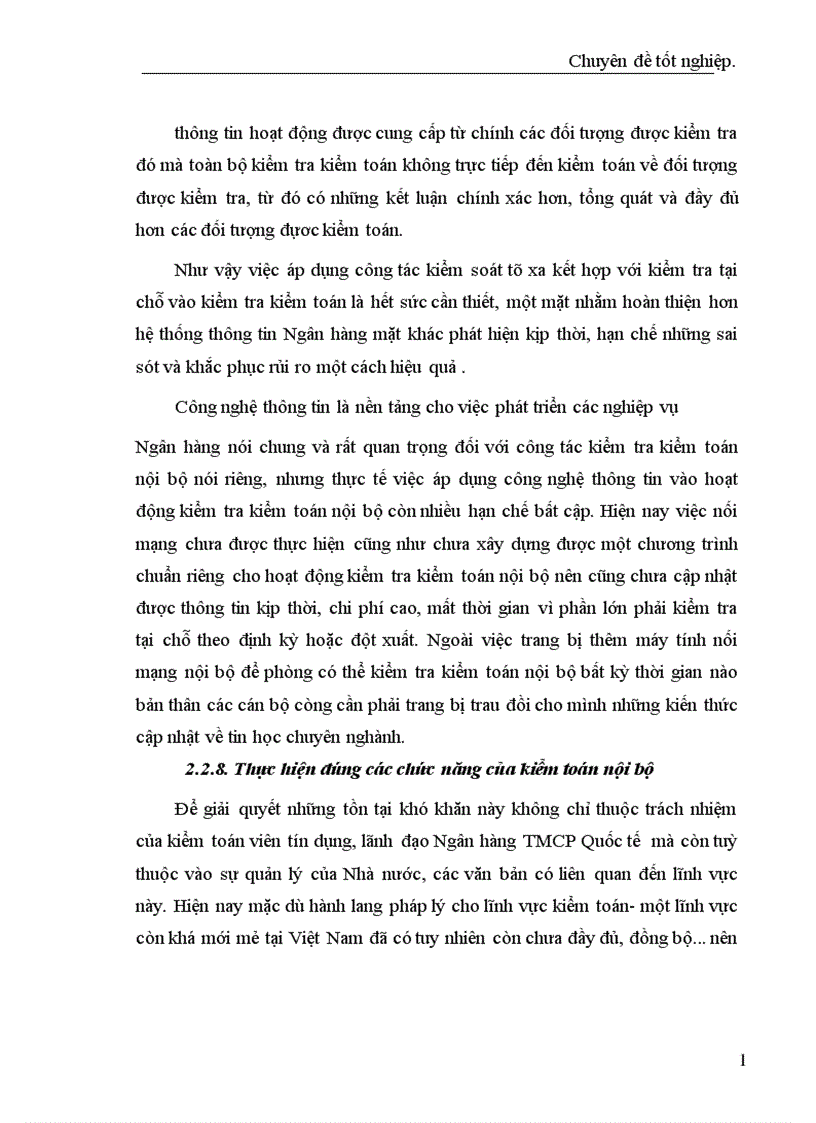 image for page Giải pháp nhằm nâng cao chất lượng hiệu quả công tác kiểm toán nội bộ hoạt động tín dụng tại Ngân hàng TMCP Quốc tế 1