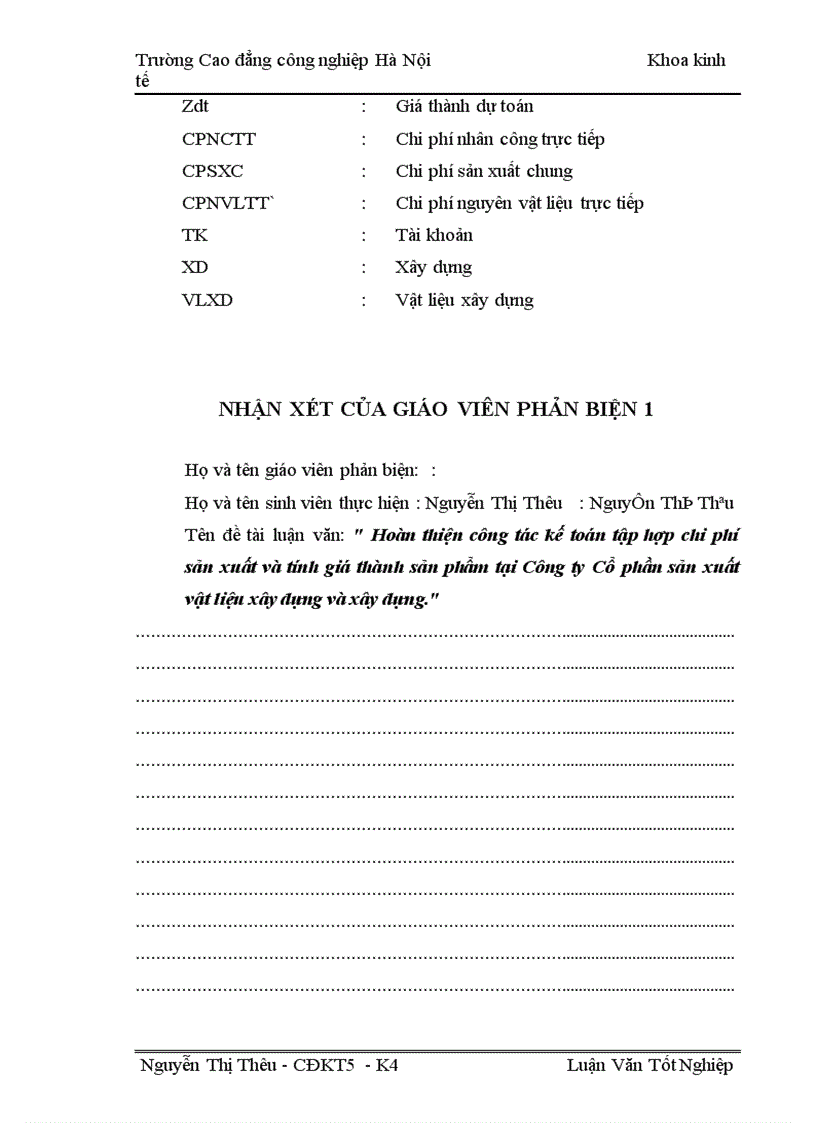 image for page Hoàn thiện công tác kế toán tập hợp chi phí sản xuất và tính giá thành sản phẩm tại Công ty Cổ phần sản xuất vật liệu xây dựng và xây dựng 1