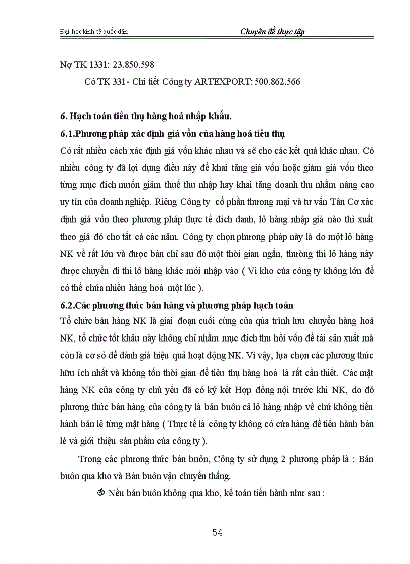 image for page Hạch toán lưu chuyển hàng hoá nhập khẩu tại Công ty cổ phần thương mại và tư vấn Tân Cơ 1