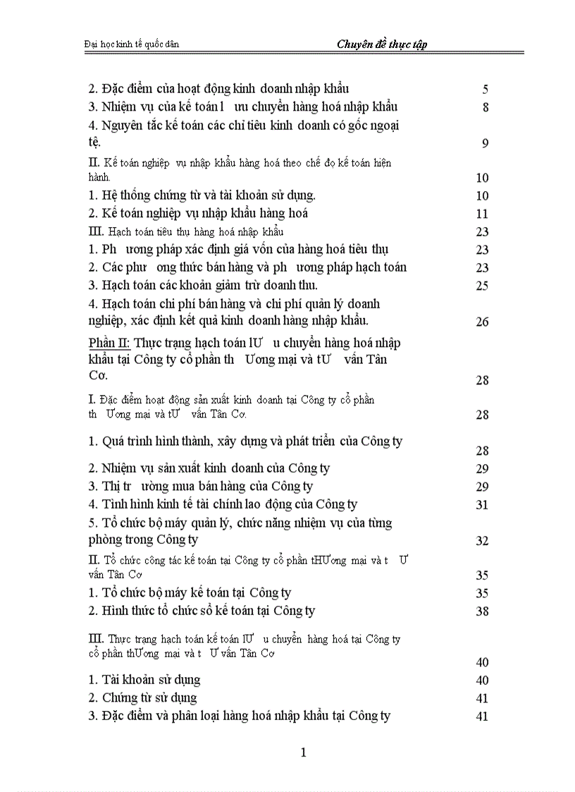 image for page Hạch toán lưu chuyển hàng hoá nhập khẩu tại Công ty cổ phần thương mại và tư vấn Tân Cơ 1