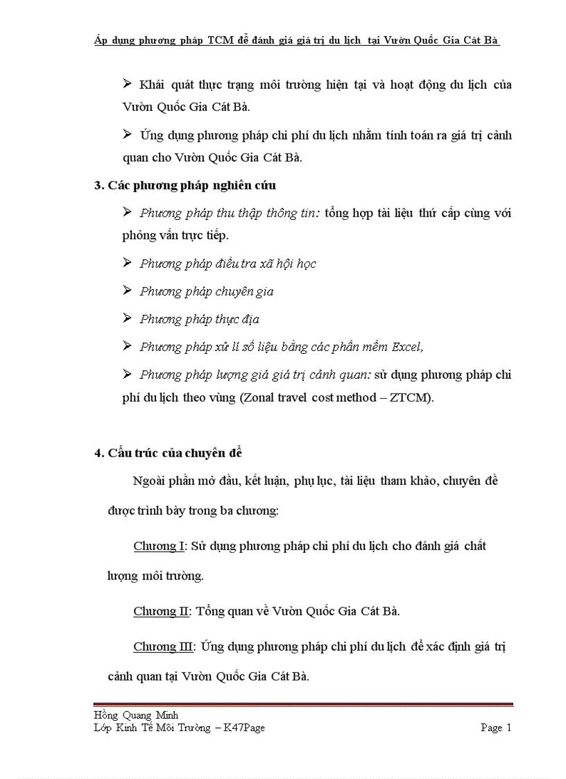 image for page Áp dụng phương pháp TCM để đánh giá giá trị du lịch tại Vườn Quốc Gia Cát Bà TP Hải Phòng