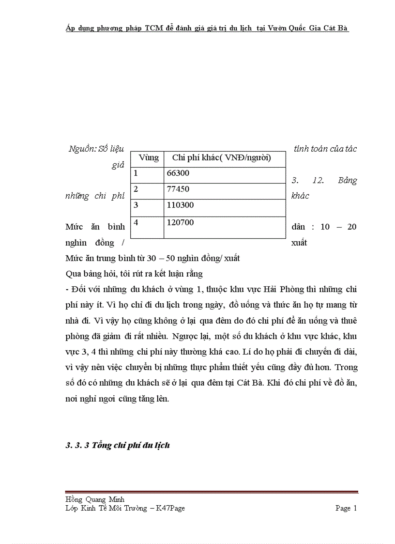 image for page Áp dụng phương pháp TCM để đánh giá giá trị du lịch tại Vườn Quốc Gia Cát Bà TP Hải Phòng