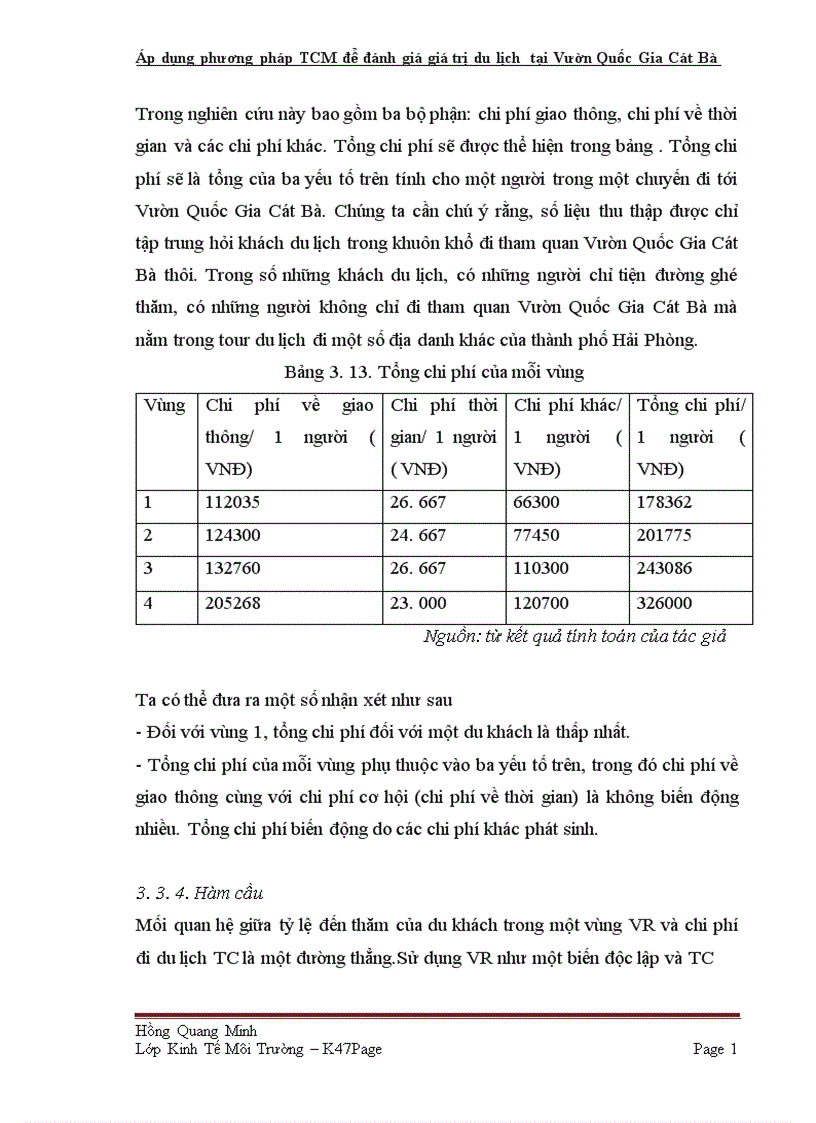 image for page Áp dụng phương pháp TCM để đánh giá giá trị du lịch tại Vườn Quốc Gia Cát Bà TP Hải Phòng