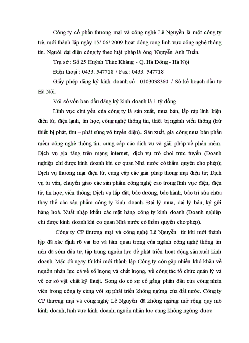 image for page Kế toán bán hàng linh kiện điện tử tại công ty cổ phần thương mại và công nghệ Lê Nguyễn 1